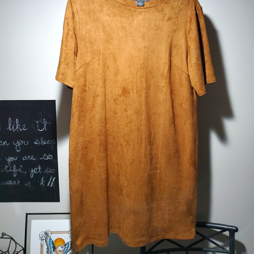 Suede Tan Dress - Large